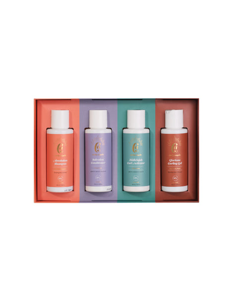 Curly Angels To go Haircare Travel Kit with Mini Absolution Shampoo, Salvation Conditioner, Hallelujah Curl Activator and Glorious Curling Gel Curly Angels To go Haircare Travel Kit with Mini Absolution Shampoo, Salvation Conditioner, Hallelujah Curl Activator and Glorious Curling Gel